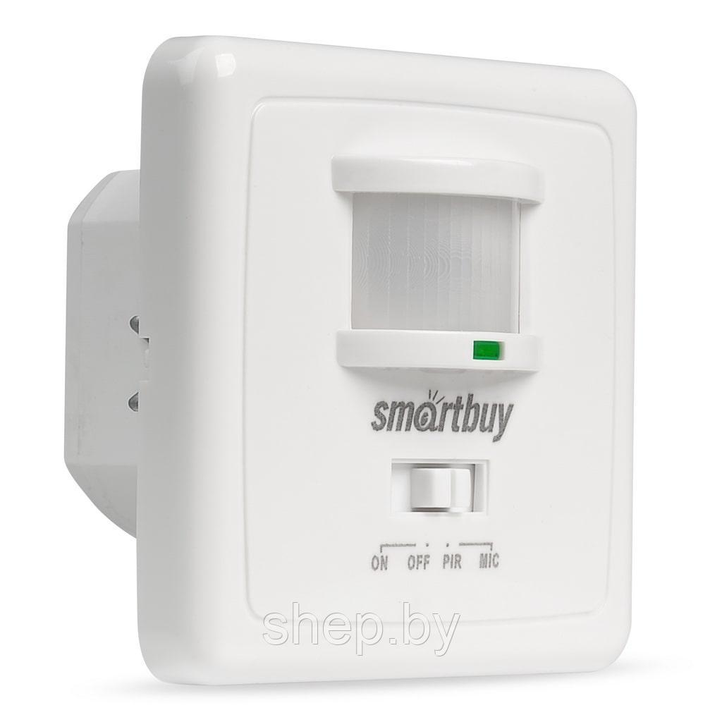 Инфракрасный датчик движения Smartbuy sbl-ms-003, встраиваемый с датчиком звука 500Вт, до 9м - фото 1 - id-p190030688