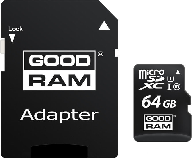 Карта памяти GOODRAM M1AA microSDXC M1AA-0640R12 64GB (с адаптером)