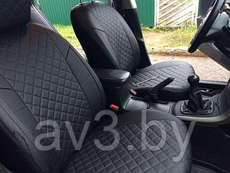 Чехлы на сиденья Volkswagen Passat B3/б4 седан/универсал, спинка раздельная, Экокожа черная +отсрочка РОМБ