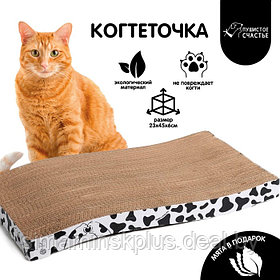 Когтеточка из картона с кошачьей мятой Moo-meow, волна, 22 х 45 см