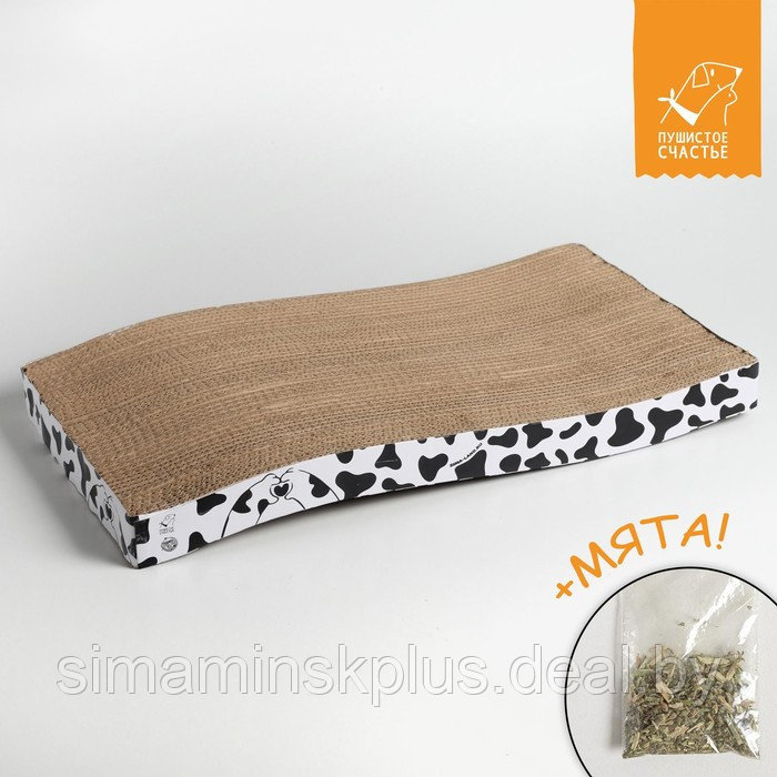 Когтеточка из картона с кошачьей мятой Moo-meow, волна, 22 х 45 см - фото 2 - id-p190046431