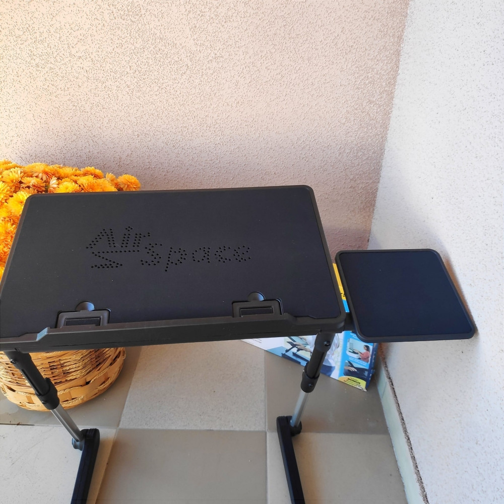 Складной cтолик-трансформер для ноутбука/планшета с охлаждением (1 вентилятор) AirSpace с подставкой для мыши - фото 5 - id-p190048076