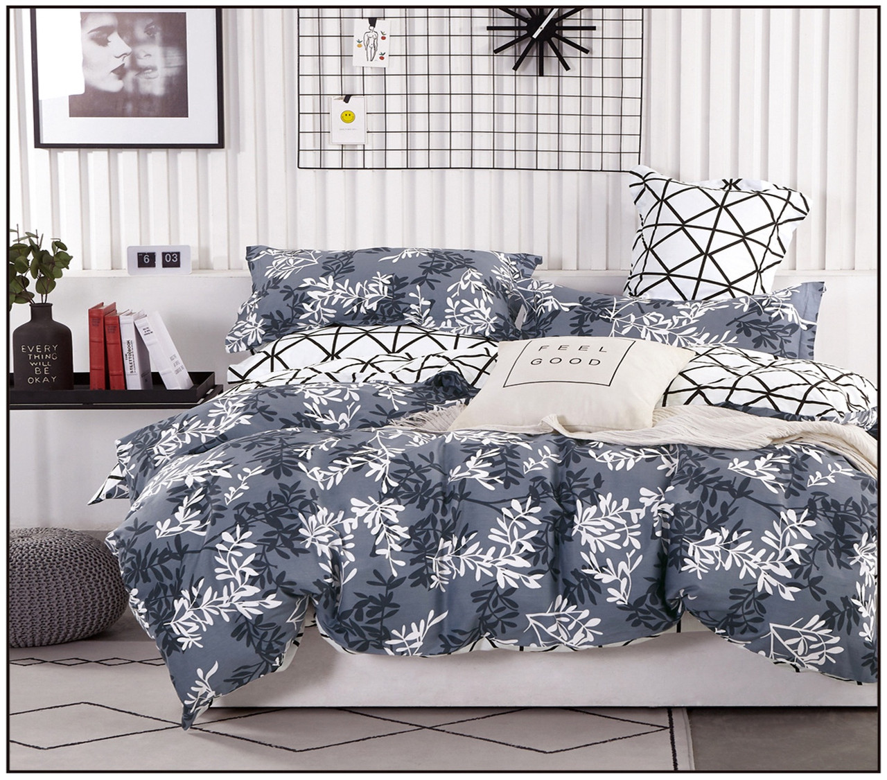 Комплект постельного белья Domoletti Синие цветы, 160x200 50х70, PC5 - фото 2 - id-p183529019