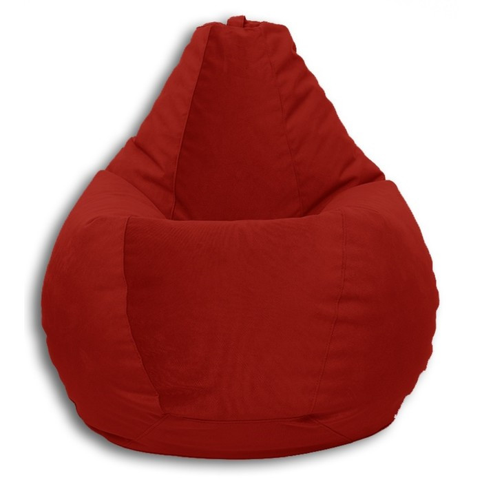 Кресло-мешок «Груша» Позитив Liberty, размер M, диаметр 70 см, высота 90 см, велюр, цвет алый - фото 1 - id-p190050385