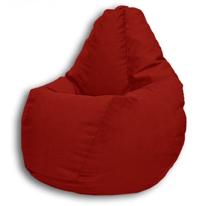 Кресло-мешок «Груша» Позитив Liberty, размер M, диаметр 70 см, высота 90 см, велюр, цвет алый - фото 2 - id-p190050385