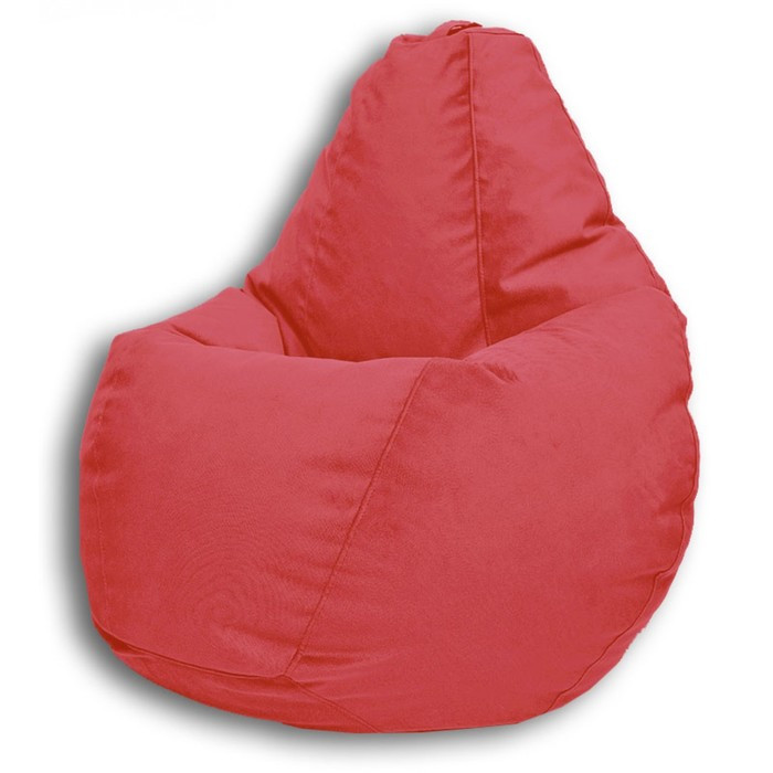 Кресло-мешок «Груша» Позитив Real A, размер M, диаметр 70 см, высота 90 см, велюр, цвет красный - фото 2 - id-p190050411