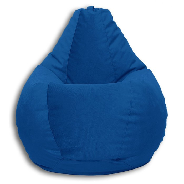Кресло-мешок «Груша» Позитив Real A, размер M, диаметр 70 см, высота 90 см, велюр, цвет синий - фото 1 - id-p190050413