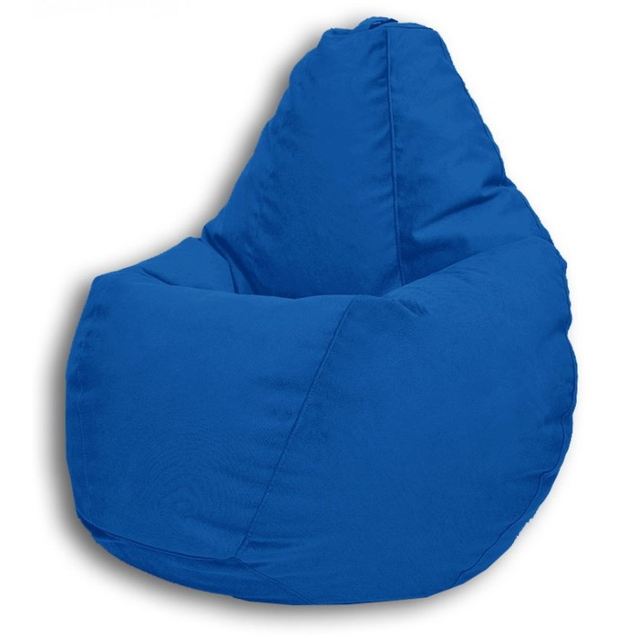 Кресло-мешок «Груша» Позитив Real A, размер M, диаметр 70 см, высота 90 см, велюр, цвет синий - фото 2 - id-p190050413