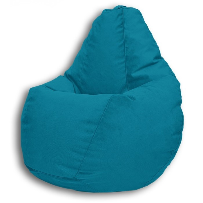 Кресло-мешок «Груша» Позитив Liberty, размер L, диаметр 80 см, высота 100 см, велюр, цвет морская волна - фото 2 - id-p190050527