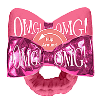 Реверсивный бант-повязка Double Dare OMG! для фиксации волос во время косметических процедур, ярко-розовый