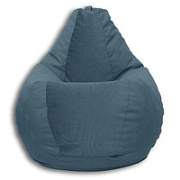 Кресло-мешок «Груша» Позитив Liberty, размер L, диаметр 80 см, высота 100 см, велюр, цвет синий