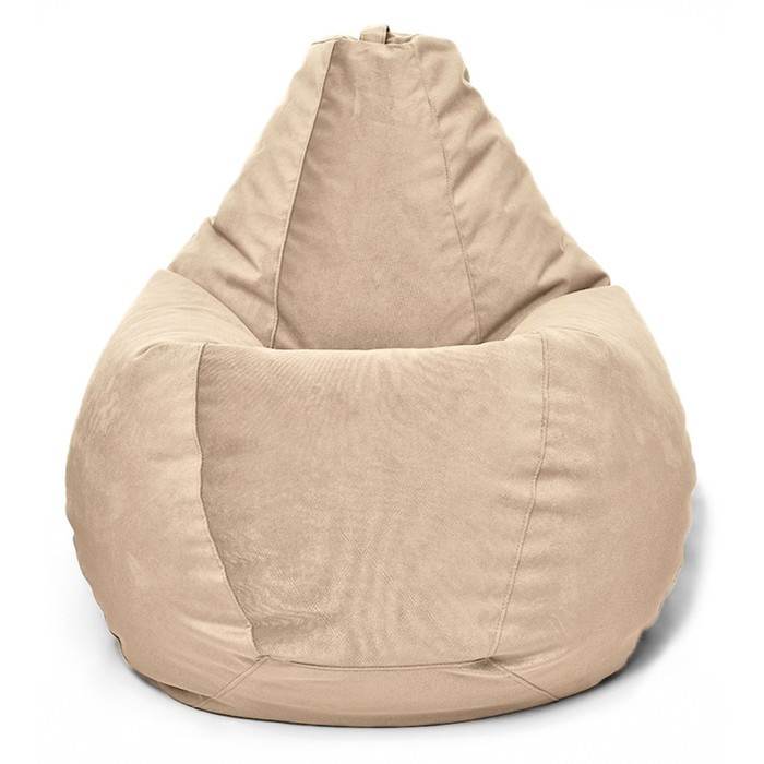 Кресло-мешок «Груша» Позитив Maserrati, размер L, диаметр 80 см, высота 100 см, велюр, цвет песок - фото 2 - id-p190050576