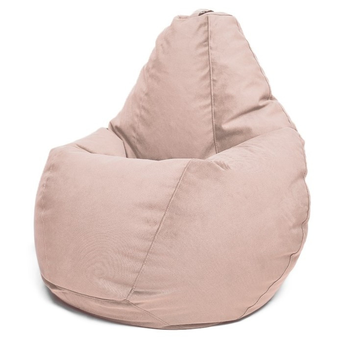 Кресло-мешок «Груша» Позитив Maserrati, размер L, диаметр 80 см, высота 100 см, велюр, цвет пастель розовый - фото 1 - id-p190050588