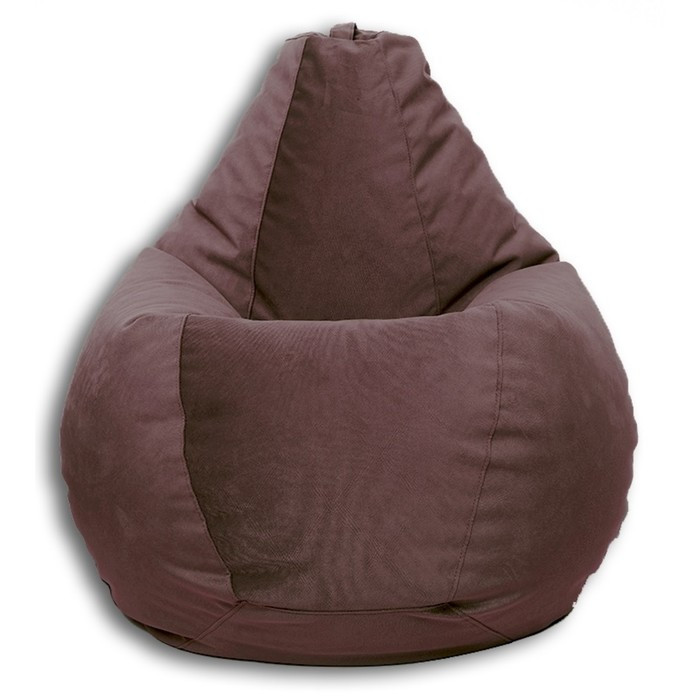 Кресло-мешок «Груша» Позитив Liberty, размер XL, диаметр 95 см, высота 125 см, велюр, цвет коричневый - фото 1 - id-p190050620