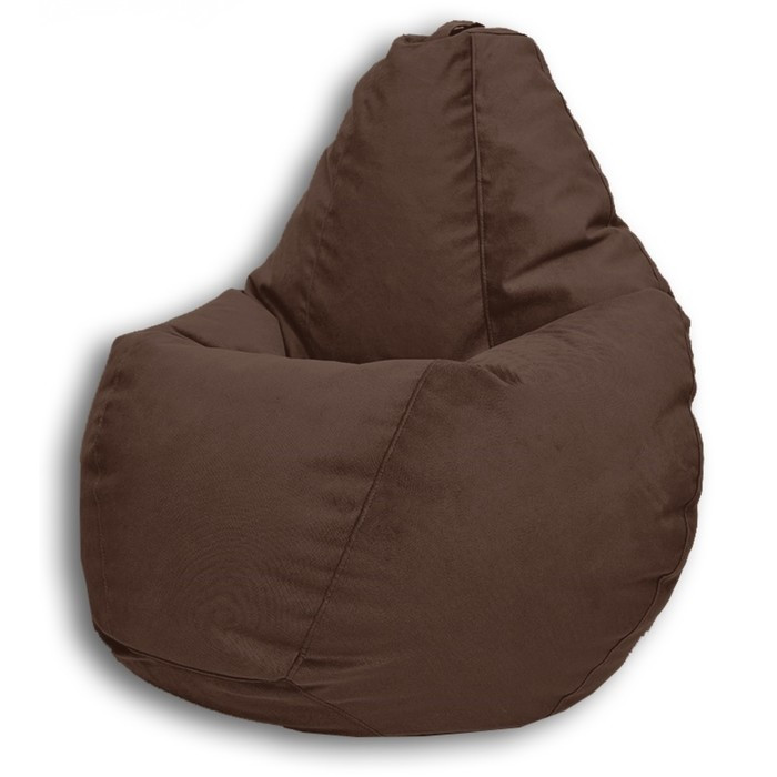 Кресло-мешок «Груша» Позитив Liberty, размер XL, диаметр 95 см, высота 125 см, велюр, цвет шоколад - фото 2 - id-p190050627