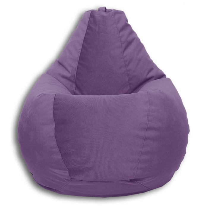Кресло-мешок «Груша» Позитив Карат, размер XL, диаметр 95 см, высота 125 см, велюр, цвет фиолетовый - фото 1 - id-p190050638