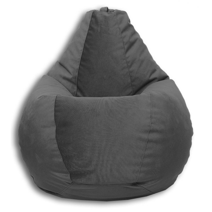Кресло-мешок «Груша» Позитив Карат, размер XL, диаметр 95 см, высота 125 см, велюр, цвет серый - фото 1 - id-p190050640