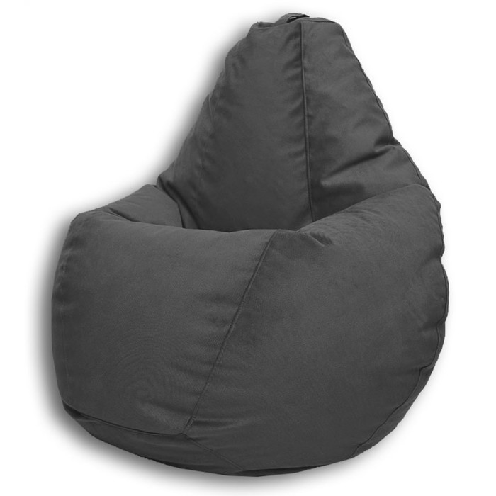 Кресло-мешок «Груша» Позитив Карат, размер XL, диаметр 95 см, высота 125 см, велюр, цвет серый - фото 2 - id-p190050640