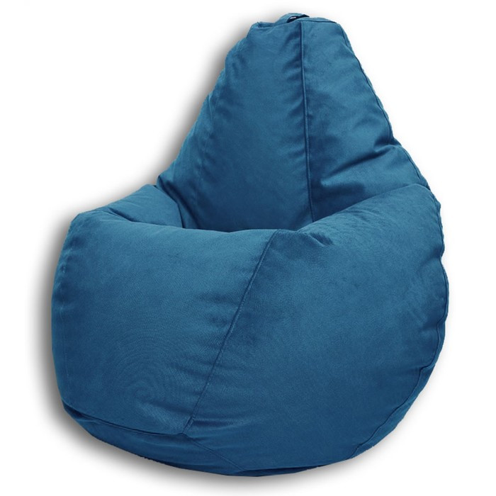 Кресло-мешок «Груша» Позитив Карат, размер XL, диаметр 95 см, высота 125 см, велюр, цвет синий - фото 2 - id-p190050644