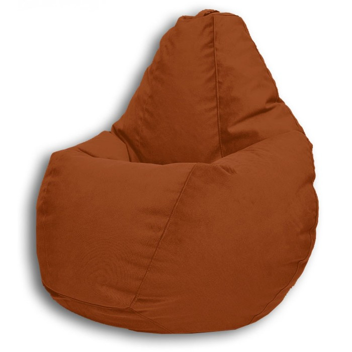 Кресло-мешок «Груша» Позитив Real A, размер XL, диаметр 95 см, высота 125 см, велюр, цвет коричневый - фото 2 - id-p190050656