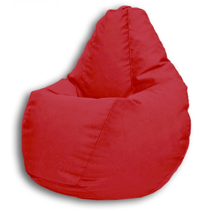 Кресло-мешок «Груша» Позитив Real A, размер XL, диаметр 95 см, высота 125 см, велюр, цвет красный - фото 2 - id-p190050658