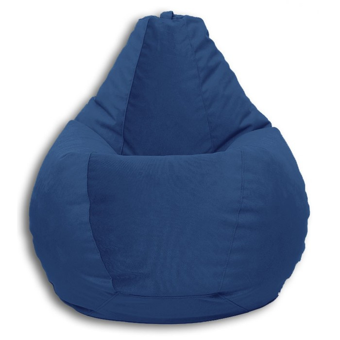 Кресло-мешок «Груша» Позитив Real A, размер XL, диаметр 95 см, высота 125 см, велюр, цвет синий - фото 1 - id-p190050660