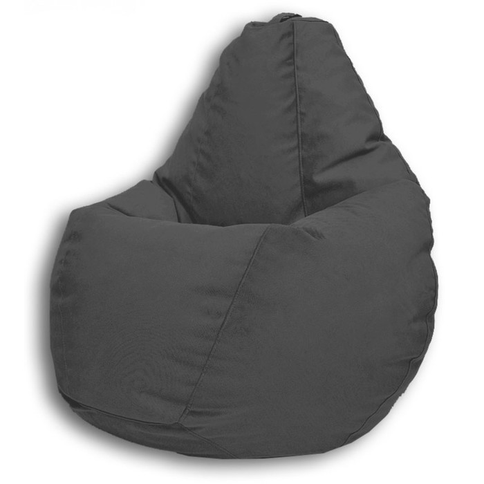 Кресло-мешок «Груша» Позитив Real A, размер XL, диаметр 95 см, высота 125 см, велюр, цвет серый - фото 2 - id-p190050661