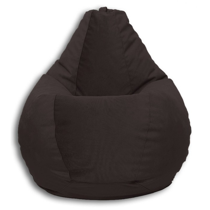 Кресло-мешок «Груша» Позитив Real A, размер XL, диаметр 95 см, высота 125 см, велюр, цвет коричневый - фото 1 - id-p190050663