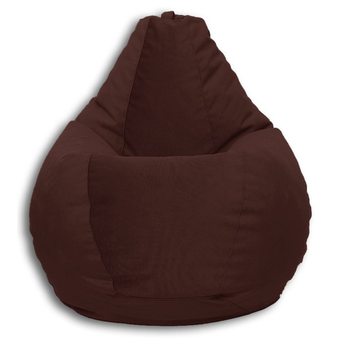 Кресло-мешок «Груша» Позитив Real A, размер XL, диаметр 95 см, высота 125 см, велюр, цвет коричневый - фото 1 - id-p190050664