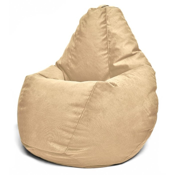 Кресло-мешок «Груша» Позитив Maserrati, размер XL, диаметр 95 см, высота 125 см, велюр, цвет капучино - фото 1 - id-p190050687