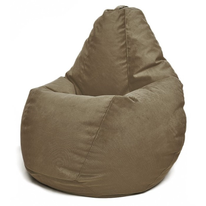 Кресло-мешок «Груша» Позитив Maserrati, размер XL, диаметр 95 см, высота 125 см, велюр, цвет латте - фото 1 - id-p190050690