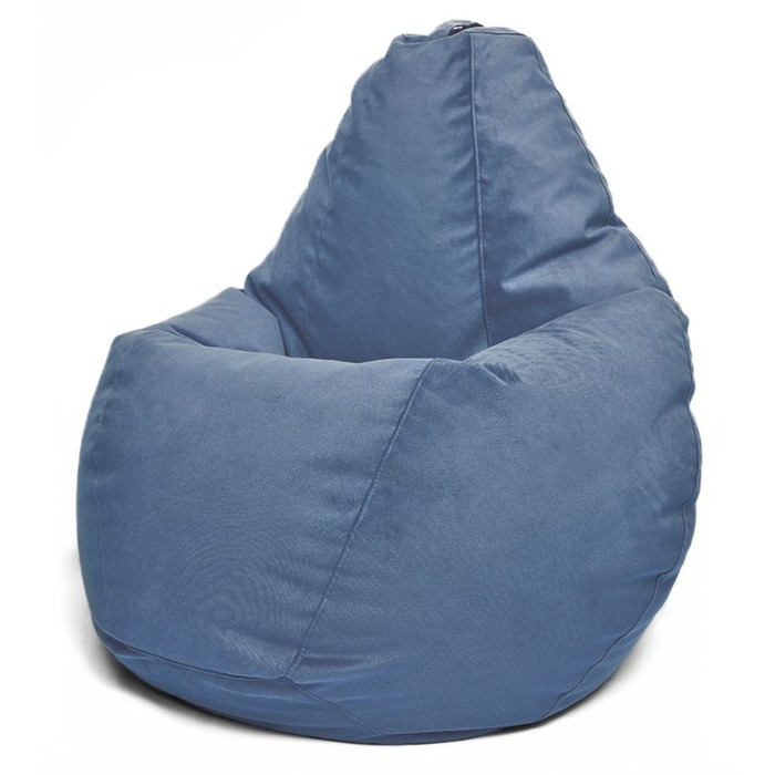 Кресло-мешок «Груша» Позитив Maserrati, размер XL, диаметр 95 см, высота 125 см, велюр, цвет тёмно-синий - фото 1 - id-p190050703