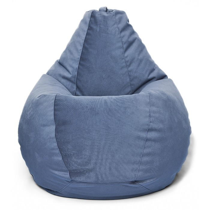Кресло-мешок «Груша» Позитив Maserrati, размер XL, диаметр 95 см, высота 125 см, велюр, цвет тёмно-синий - фото 2 - id-p190050703