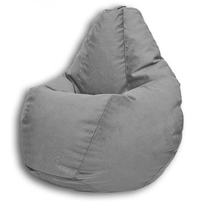 Кресло-мешок «Груша» Позитив Lovely, размер XL, диаметр 95 см, высота 125 см, велюр, цвет дымчато-серый - фото 2 - id-p190050706