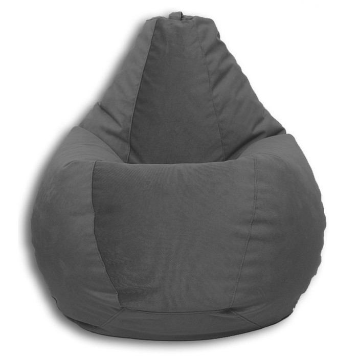 Кресло-мешок «Груша» Позитив Liberty, размер XXL, диаметр 105 см, высота 130 см, велюр, цвет тёмно-серый - фото 1 - id-p190050734