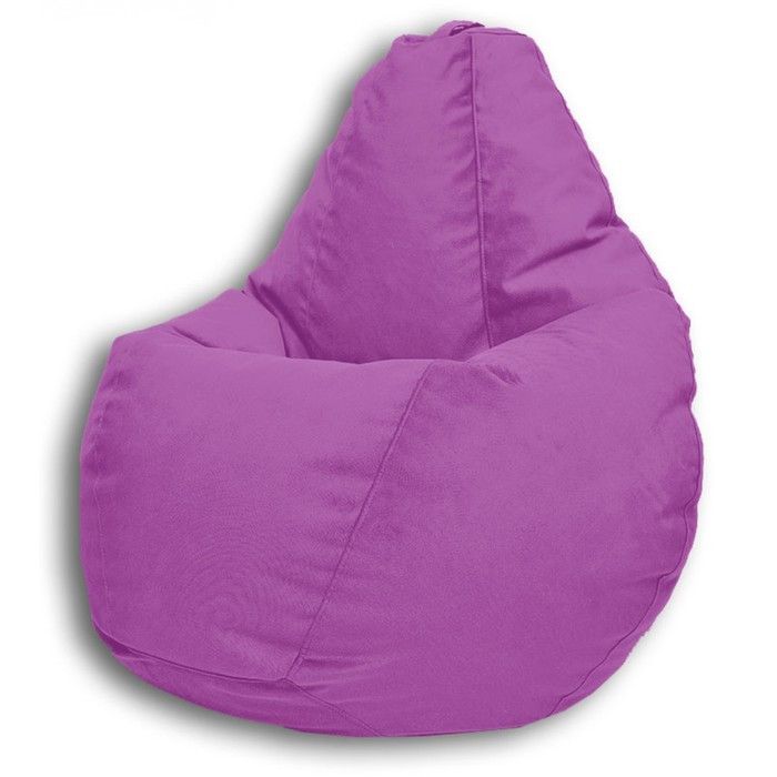 Кресло-мешок «Груша» Позитив Real A, размер XXL, диаметр 105 см, высота 130 см, велюр, цвет фиолетовый - фото 2 - id-p190050764
