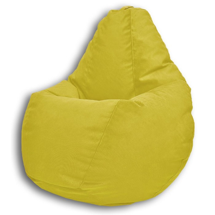 Кресло-мешок «Груша» Позитив Карат, размер XXXL, диаметр 110 см, высота 145 см, велюр, цвет жёлтый - фото 2 - id-p190050865