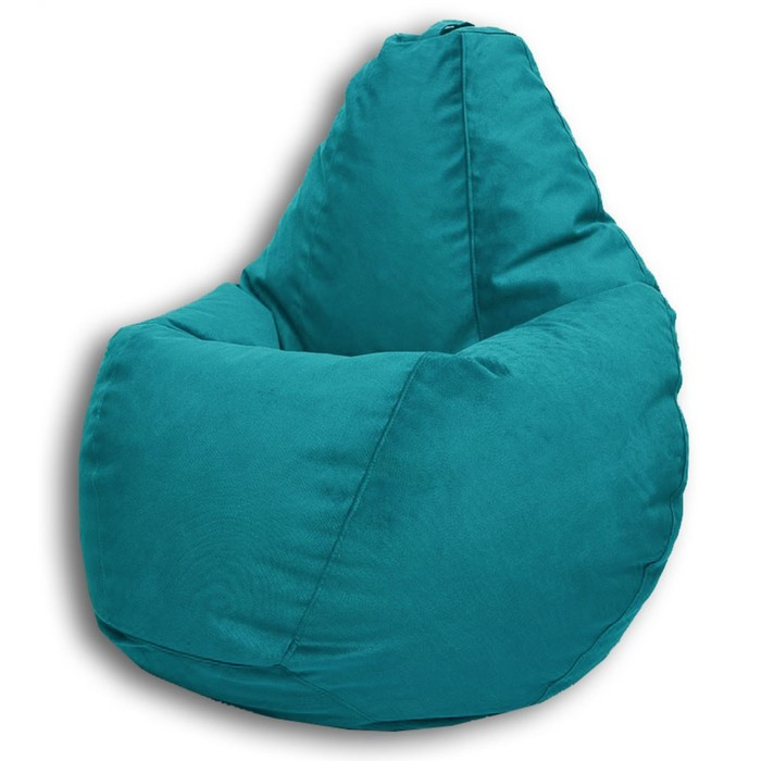 Кресло-мешок «Груша» Позитив Карат, размер XXXL, диаметр 110 см, высота 145 см, велюр, цвет бирюзовый - фото 2 - id-p190050867