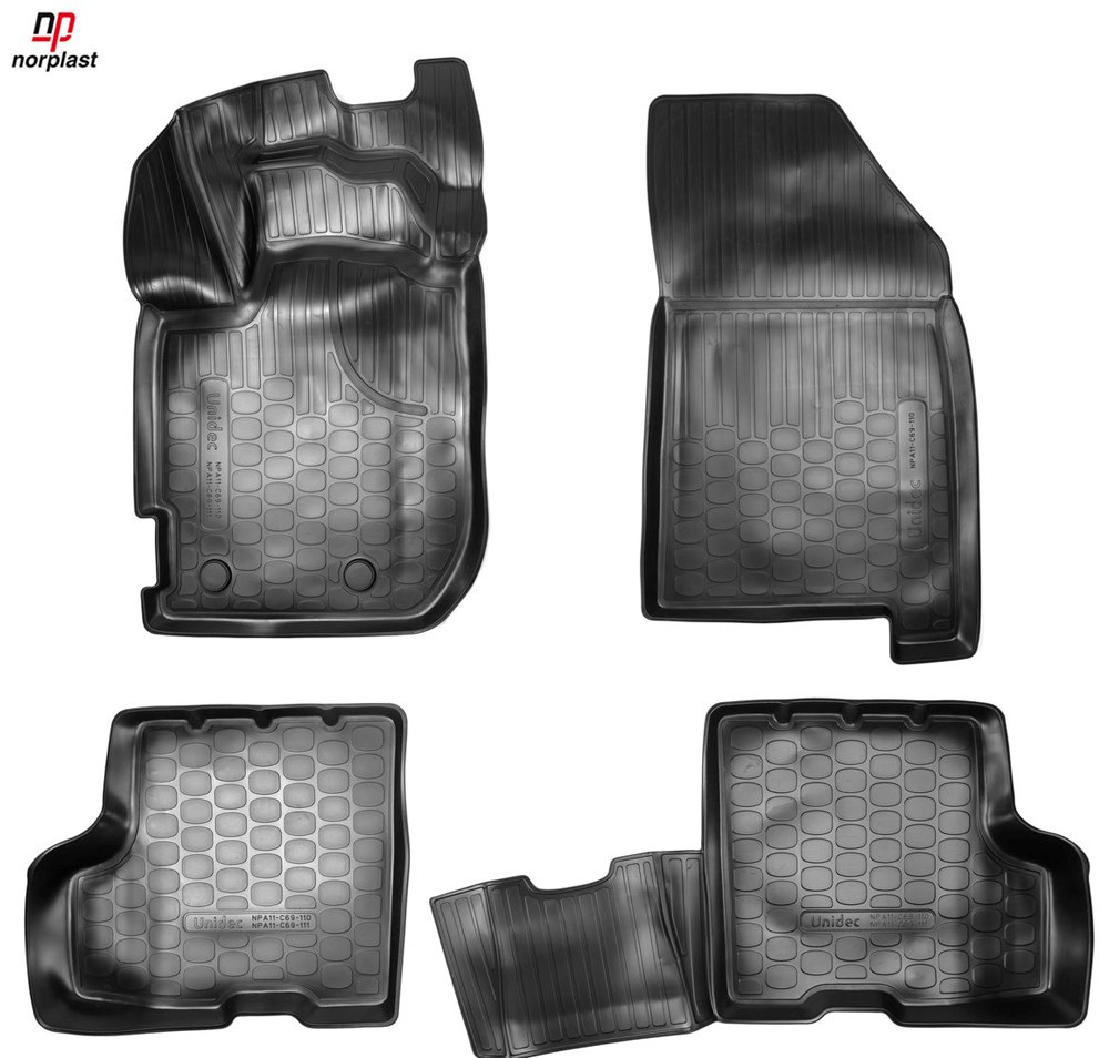 Коврики салонные для Renault Duster HJD 3D (2018) (версия с ящиком под сиденьем) EVRO Norplast - фото 1 - id-p173790446