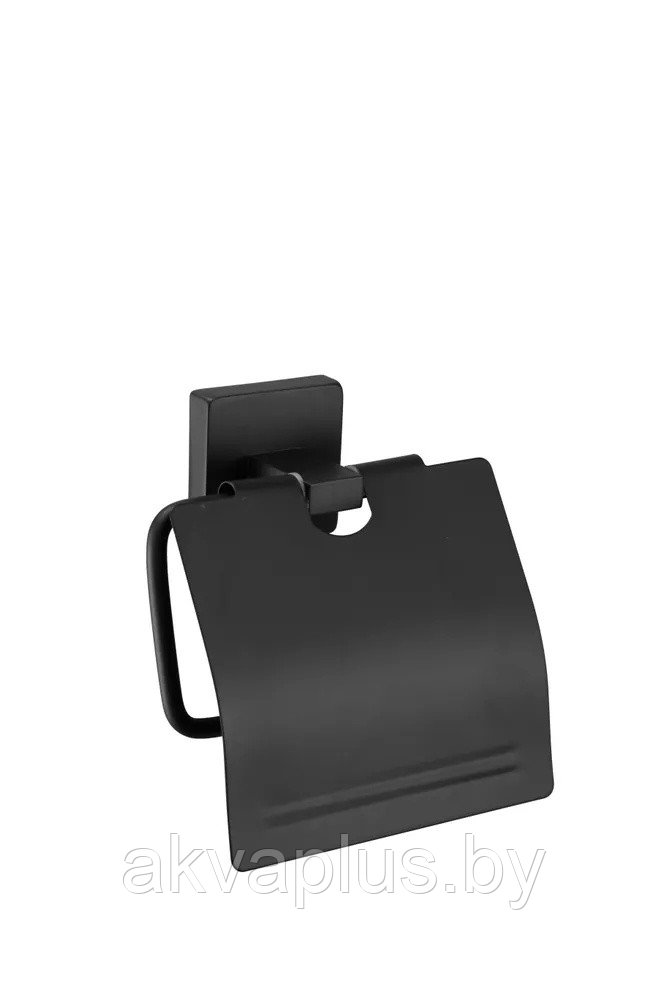 Держатель туалетной бумаги с крышкой  Rainbowl Cube черный (2742-BP)