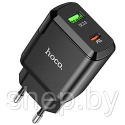 Сетевое зарядное устройство Hoco N5 (USB QC3.0 +PD20W Type-C) цвет: черный,белый