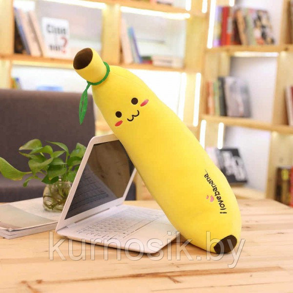 Мягкая игрушка Банан маленький плюшевый 30 см - фото 7 - id-p190085693