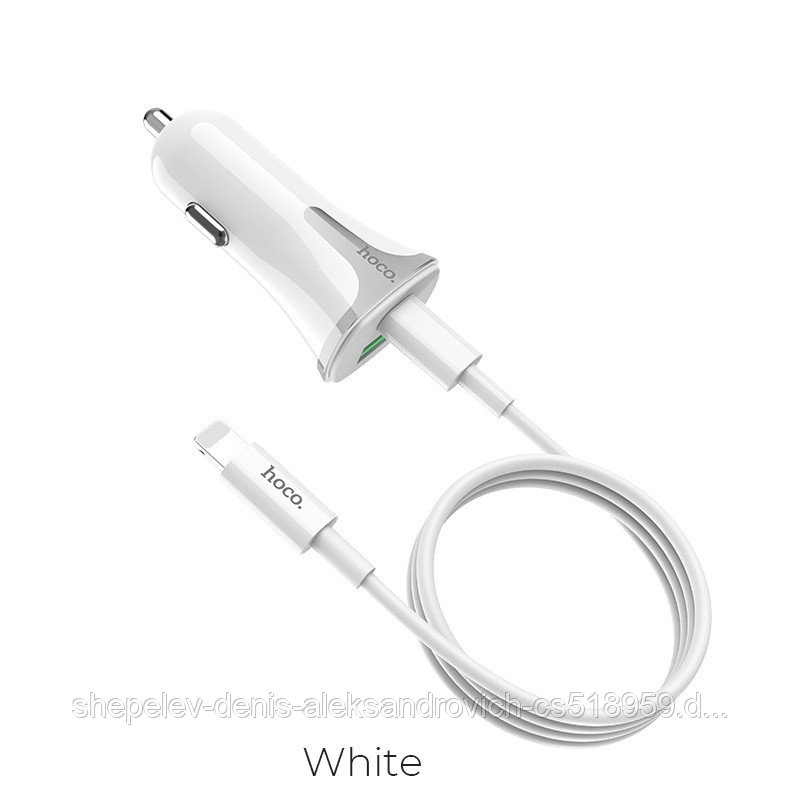 Автомобильное ЗУ Hoco Z31A + кабель Type-C на Lightning (1USB+1Type-C: QC3.0) цвет: черный