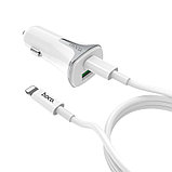 Автомобильное ЗУ Hoco Z31A  + кабель Type-C на Lightning (1USB+1Type-C: QC3.0) цвет: черный, фото 2