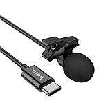 Микрофон Hoco L14 Type-C на клипсе длина 2 м. цвет: черный, фото 2