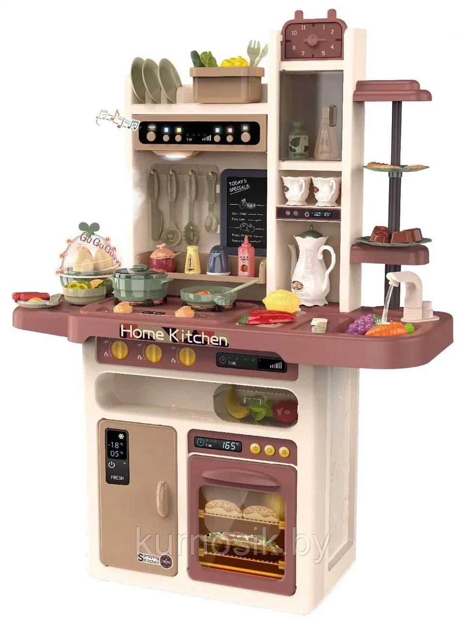 Детская кухня 889-212 Home Kitchen игровая с паром и водой 65 предметов, 94 см