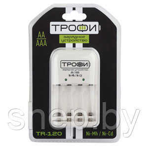 Зарядное устройство ТРОФИ TR-120 (2 или 4 аккумулятора АА, ААА) - фото 1 - id-p190086374