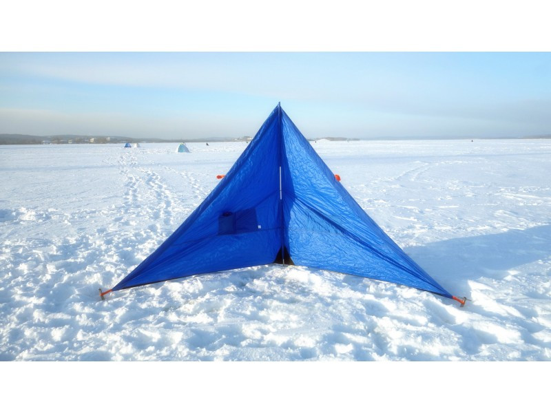 Зимнее укрытие для рыбака Пингвин Крыло 175*350 (синий) - фото 4 - id-p190086783