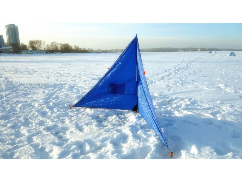 Зимнее укрытие для рыбака Пингвин Крыло 175*350 (синий) - фото 5 - id-p190086783