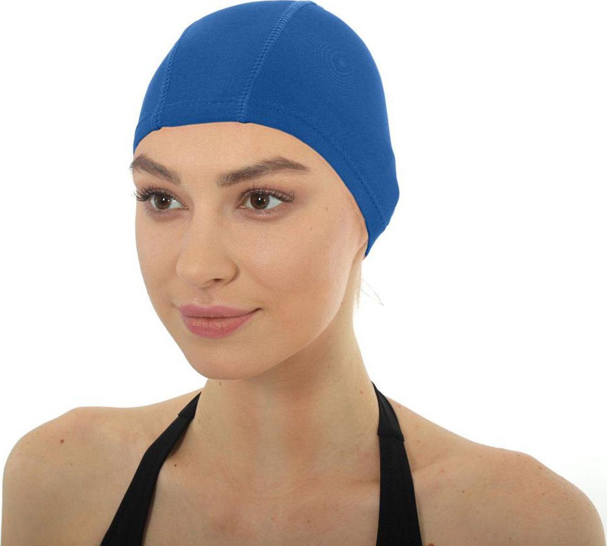 Шапочка для плавания текстильная покрытая ПУ, синяя - фото 5 - id-p168531893